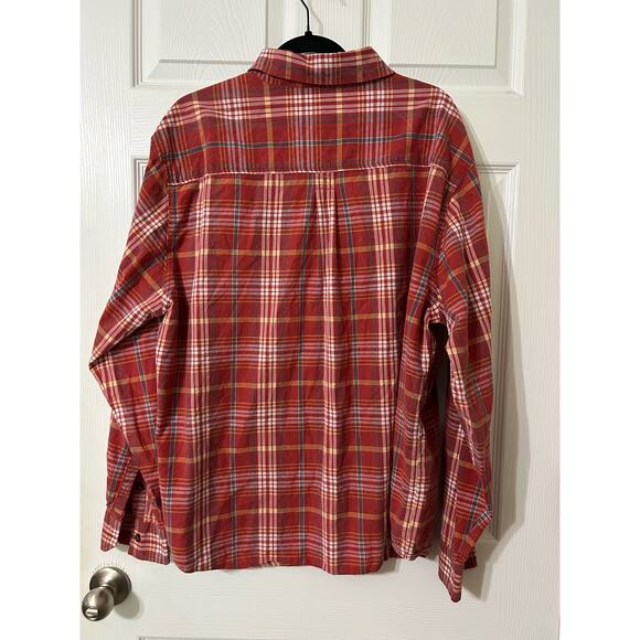Woolrich Men’s red multicolored Long Sleeve Button down, size XL - Picture 2 of 9